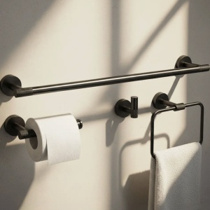 Set accesorii pentru baie GRID Black 4 piese - Img 3