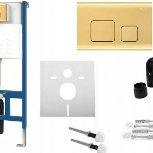 Set cadru pentru vas de toaletă cu buton F Gold - Img 6