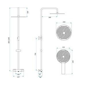 Set de duș fără pipă cu termostat Rea Lungo Chrome - Img 3