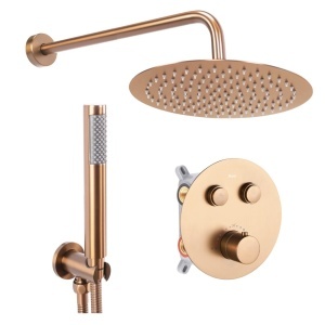 Set de duș incastrat Rea LUNGO COPPER BRUSH + BOX cu termostat