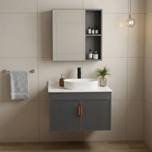Set de mobilier de baie cu blat Modo 60cm Grey - Img 3