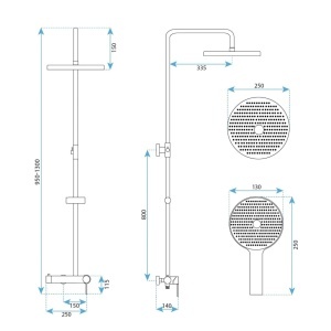 Set dus Rea Foster Brush Nickel - Img 5