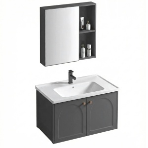 Set mobilier de baie cu lavoar Denver 60cm Grey - Img 2