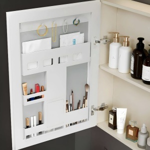 Set mobilier de baie cu lavoar Denver 80cm Creme - Img 6