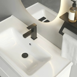 Set mobilier de baie cu lavoar Toledo 60cm White - Img 4