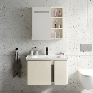 Set mobilier de baie cu lavoar Tula 60cm Beige
