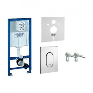 Set rezervor incastrat 4 in 1 Grohe Rapid SL cadru si clapeta Arena Cosmopolitan cu izolare fonica - Img 1