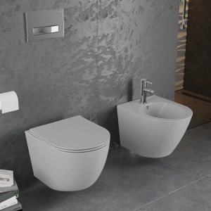 Set vas WC + Bideu FLSK Light Grey matt