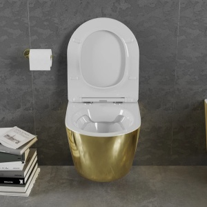 Set vas WC + Bideu FLSK White/Gold - Img 3