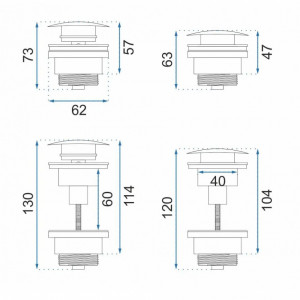 Sifon pentru lavoar Klik-Klak universal White - Img 3