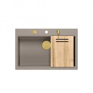Statie de lucru incastrata Quadron Marc bej - auriu 76x50 cm - Img 2