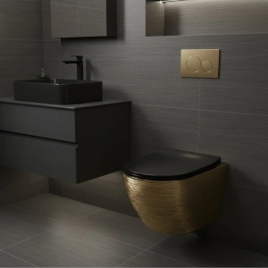 Vas WC Rea Carlo Mini Tornado Black Brush Gold - Img 6