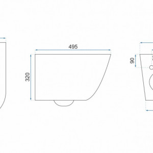 Vas WC suspendabil Rea Carlo Mini Rimless Flat negru - Img 5