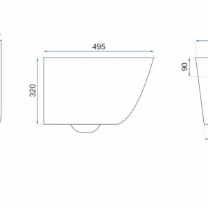 Vas WC suspendabil Rea Carlo Mini Rimless Flat negru - Img 3