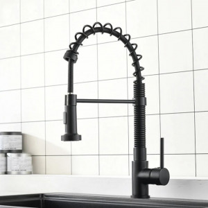 Baterie de bucătărie Rea Spring negru black Dus flexibil - Img 3