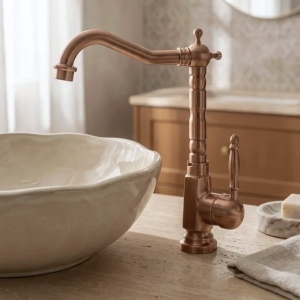 Baterie pentru baie Rea Bona Brush Copper High - Img 5