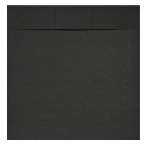 Cădiță de duș Toledo Slim, negru mat, cu sifon inclus