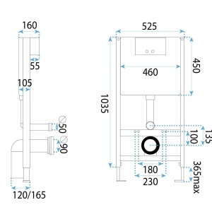 Cadru WC încastrat Rea cu buton HD Black - Img 5