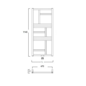Calorifer portprosop ROCKWALL WHITE 1140x500mm - alb - Img 2