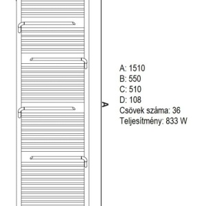 Calorifer portprosop SMART WHITE 1510x550mm - alb lucios - Img 6