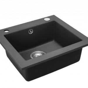 Chiuveta bucatarie Granit West black metalic Negru - Img 5