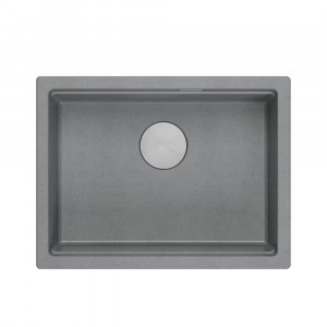 Chiuveta compozit incastrata Quadron Logan 100 gri - inox 59.5x45.1 cm - Img 3