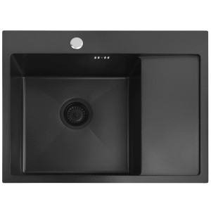 Chiuveta de bucatarie FIN , Model Modern 620x480mm , Culoare Black - Img 6