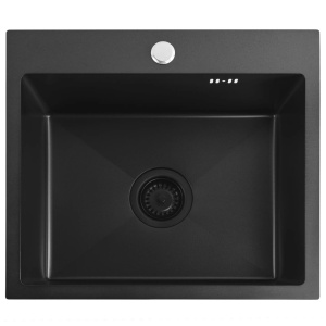 Chiuveta de bucatarie LEO, Model Modern 500x450mm, Culoare Black - Img 6