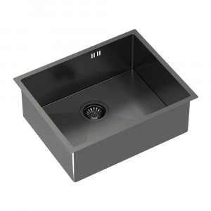 Chiuveta inox incastrata Quadron Anthony finisaj grafit metalizat 54x44 cm