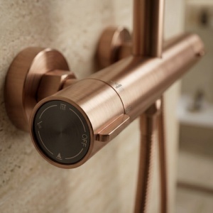 Coloana de dus cu termostat Drop Brush Copper - Img 5