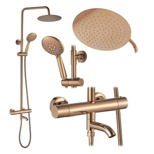 Coloana de dus cu termostat Lungo Diamond Copper