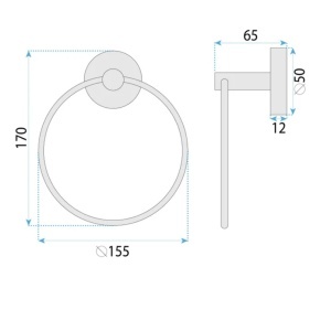 Cuier de baie Ring 6610 Modern Brush Nickel - Img 2