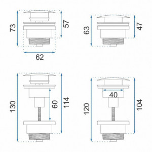 Dop universal pentru lavoar click-clack Rea Auriu MAT - Img 3