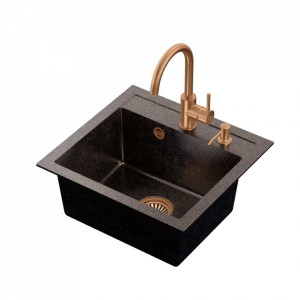 JOHNNY 110 Steingran Art Copper Black Pearl cu sifon manual, baterie Naomi și dozator - cupru perlat negru - Img 2