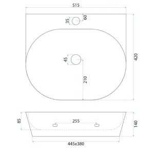 Lavoar ceramic pentru blat REA Kim 52 - Img 2