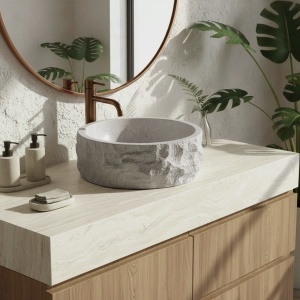 Lavoar pe blat Alice Moon – design organic și compozit texturat | Deppo - Img 3