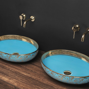 Lavoar pe blat Rea Margot Gold/Blue - Img 6