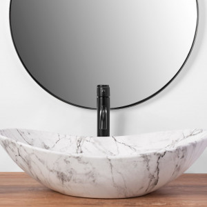 Lavoar pe blat Rea Royal 60 Statuario Marble Matt - Img 8