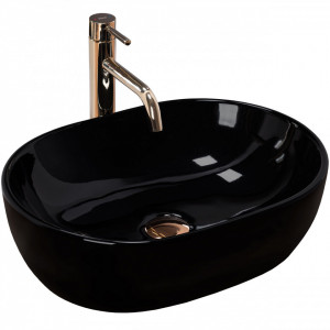 Lavoar pentru blat Rea Amelia Black Negru Lucios - Img 2