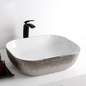 Lavoar pentru blat Tokyo alb argintiu 45 si 50 cm - Img 2