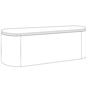Mobilier lavoar suspendat cu blat alb VERRA nuc 120 Deppo - Img 8