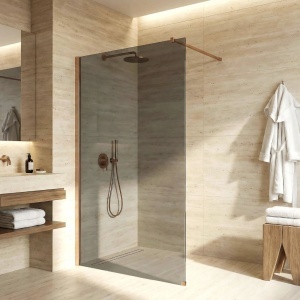 Paravan de dus Rea Flexi Grey / Brush Copper  - Img 3
