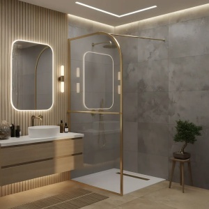 Paravan de dus Sky Brush Gold - Img 3