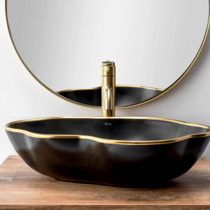 Robinet pentru lavoar Rea Lungo Brush Gold high - Img 5