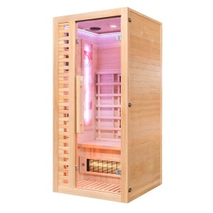 Saună cu infraroșu C1S pentru 1 persoană 90×90 cm cu piatră de sare, LED, Bluetooth – cabină sauna uscată | Deppo - Img 4