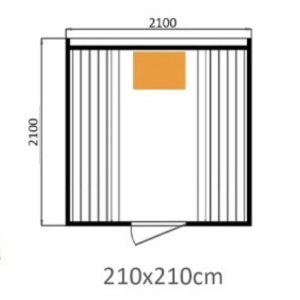 SAUNĂ DE GRADINA FINLANDEZĂ BECIĂ TROMSO – 210×210 cm – 4–6 PERSOANE – 6/8 kW - Img 12