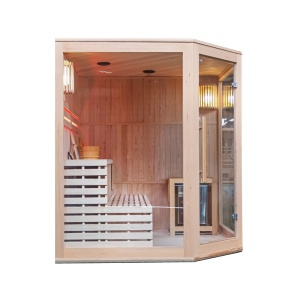 Sauna finlandeza cu temperatura inalta si soba Harvia 8kW pentru 5-6 persoane Bodo 180 x 180 cm - Img 8