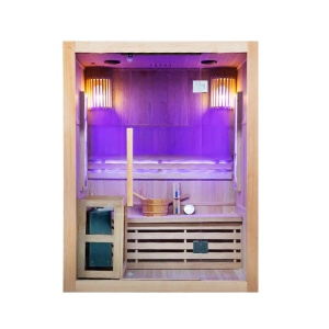 Saună finlandeză KEMI3 150×120 cm cu sobă HARVIA 4.5 kW – 3-4 persoane, saună tradițională, Hemlock, cromoterapie | Deppo - Img 4