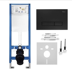 Set Cadru Îngropat Slim 024N pentru WC cu Buton HD Black
