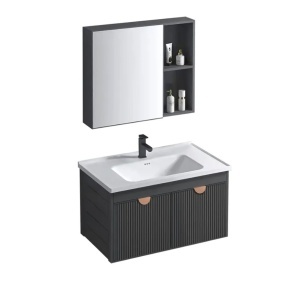 Set mobilier de baie cu lavoar Mario 60cm Grey - Img 6